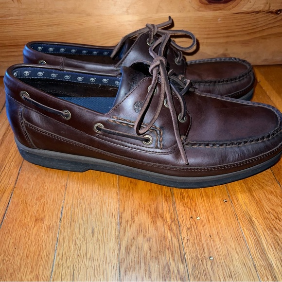 Timberland mens brown leather Boat Shoes Excellent condition - Picture 2 of 6